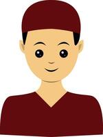 Illustration of Men Nurse in Maroon Uniform vector
