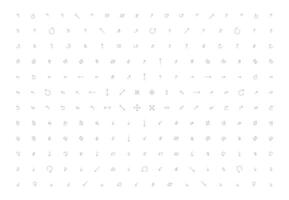 Arrow line set icon design. Interface symbol cursor. Navigation sign thin outline web orientation. vector
