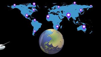 A globe with a satellite and a satellite in the middle video