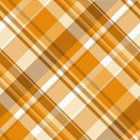 Man background texture , dimensional seamless fabric pattern. Blanket plaid tartan textile check in orange and white colors. vector