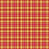 Tracery seamless pattern texture, hispanic check tartan plaid. India textile background fabric in yellow and red colors. vector