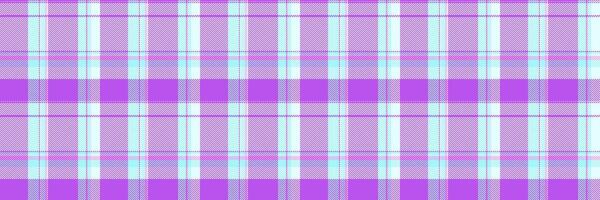 Periodic tartan textile, tailor background texture fabric. Pure pattern seamless plaid check in purple and light cyan colors. vector