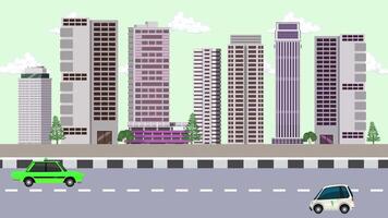 A city with cars and buildings in the background video