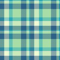 Conceptual plaid check tartan, sixties background fabric. Paisley textile seamless pattern texture in light and cyan colors. vector