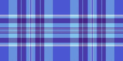 Ornamental plaid seamless background, top check pattern. Scrap textile texture fabric tartan in blue and cyan colors. vector