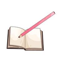 pencil with open book vector