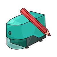 illustration of sharpener with pencil vector