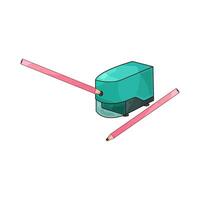illustration of sharpener and pencil vector