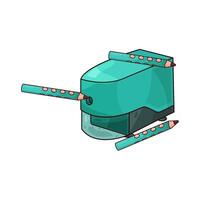 illustration of pencil with sharpener vector