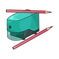 illustration of pencil and sharpener vector