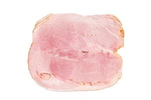 Thinly Sliced Pork Ham Prosciutto Cotto isolated on white background. top view photo