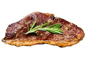 Steak of marbled beef black Angus roast rear. Isolated on white background. photo