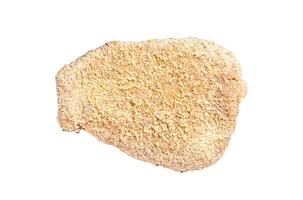 Tender Raw Breaded Wiener schnitzel Isolated on white background, top view. photo