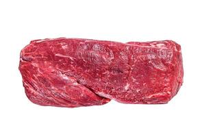 Raw Whole Tenderloin beef meat. Isolated on white background. photo