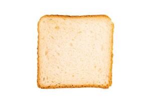 Square Slices of loaf wheat bread for toasts isolated on white background photo