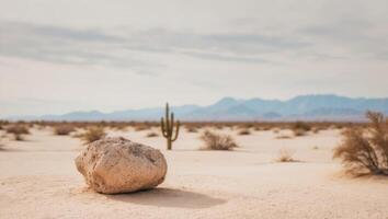 desert landscape with foreground object and background object. photo