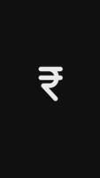 Rupee symbol icon outline simple animation. Icon simple animated vertical concept on black and white background. video
