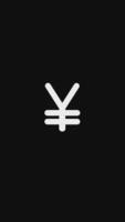 Yen symbols icon outline simple animation. Icon simple animated vertical concept on black and white background. video