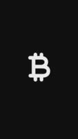 Bitcoin outline icon simple animation on black and white background. video