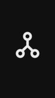Network node icon outline simple animation. Icon simple animated vertical concept on black and white background. video