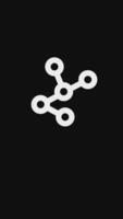 Graph circle many node connection icon outline simple animation. Icon simple animated vertical concept on black and white background. video