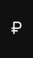 Russian Rouble icon outline simple animation. The Ruble or Rouble is the currency of the Russian Federation. video