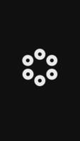 Graph circle rounded icon outline simple animation. Icon simple animated vertical concept on black and white background. video