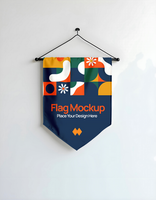 flag with a triangular tip pennant flag mockup psd