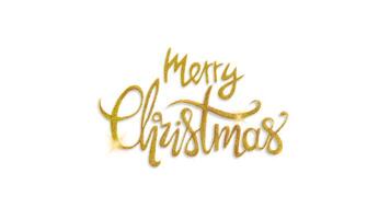 Merry Christmas hand drawn lettering calligraphy from glitter isolated white background. Merry Christmas script calligraphy for invitation, card, decoration , footage design stopmotion animation video