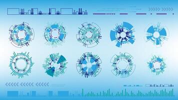 Abstract technology righ circle in blue and green. vector
