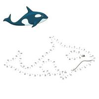 Learn to draw animal whale colorful funny hand drawn illustration vector