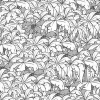 Palm tree seamless pattern colorless illustration vector