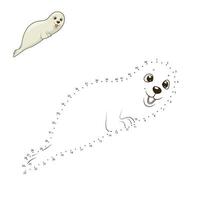 Learn to draw animal seal colorful funny hand drawn illustration vector