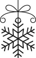Elegant Snowflake Ornament with Ribbon - Christmas vector