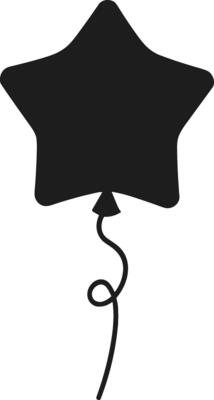 Star-Shaped Balloon Silhouette - Festive Illustration for Celebrations and Party Decor
