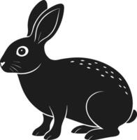 Silhouette of a Rabbit in Sitting Pose Illustration vector