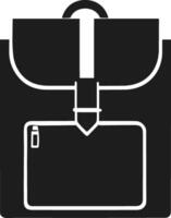 Minimalist Backpack with Front Pocket and Buckle Closure - Silhouette Illustration vector