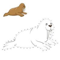 Learn to draw animal walrus colorful funny hand drawnvector illustration vector