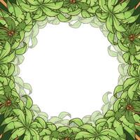 Round palm frame tree circle frame background illustration vector
