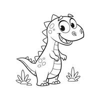dinosaur coloring page design on a white background vector
