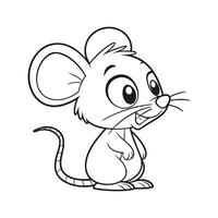 Mouse coloring page design on a white background vector