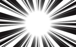 Fast speed lines on white background. Anime comic speed line movement effect vector