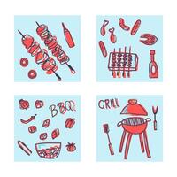 Barbecue composition with text. design. vector