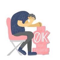 Its ok to be different. Mental disoder. vector