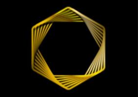 Golden geometric smooth hexagon abstract tech background vector