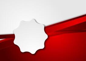 Red and grey corporate abstract backgroud with round label vector