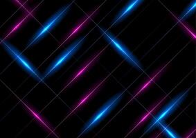 Blue purple glowing minimal lines abstract futuristic tech background vector