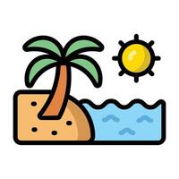 Simple Beach colorful icon. The icon can be used for websites, print templates, presentation templates, illustrations, etc vector