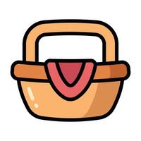 Simple Picnic Basket colorful icon. The icon can be used for websites, print templates, presentation templates, illustrations, etc vector