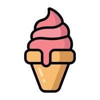 Simple Ice Cream colorful icon. The icon can be used for websites, print templates, presentation templates, illustrations, etc vector